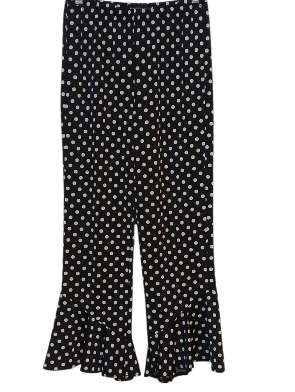 Travel Elements - NWOT, Navy Blue Travel Pants, White Polka Dots, Bell Cuffs, SM